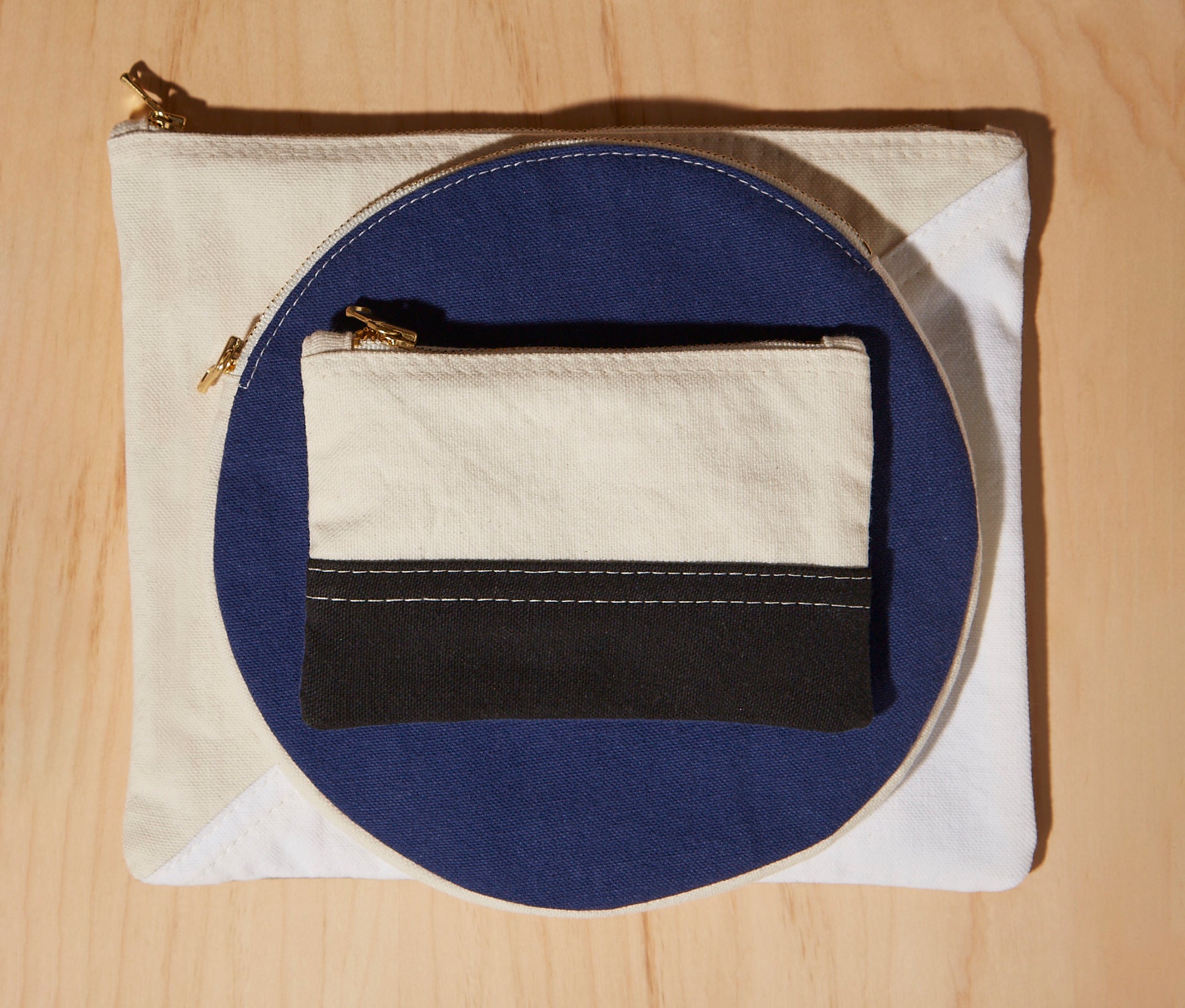 Re:Canvas "Threes" Pouch in Dusk